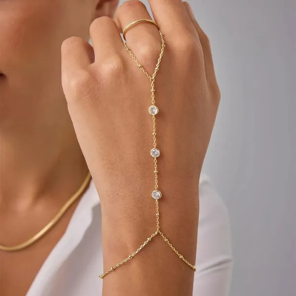 Gold_3_Diamond_Hand_Chain_For_Women